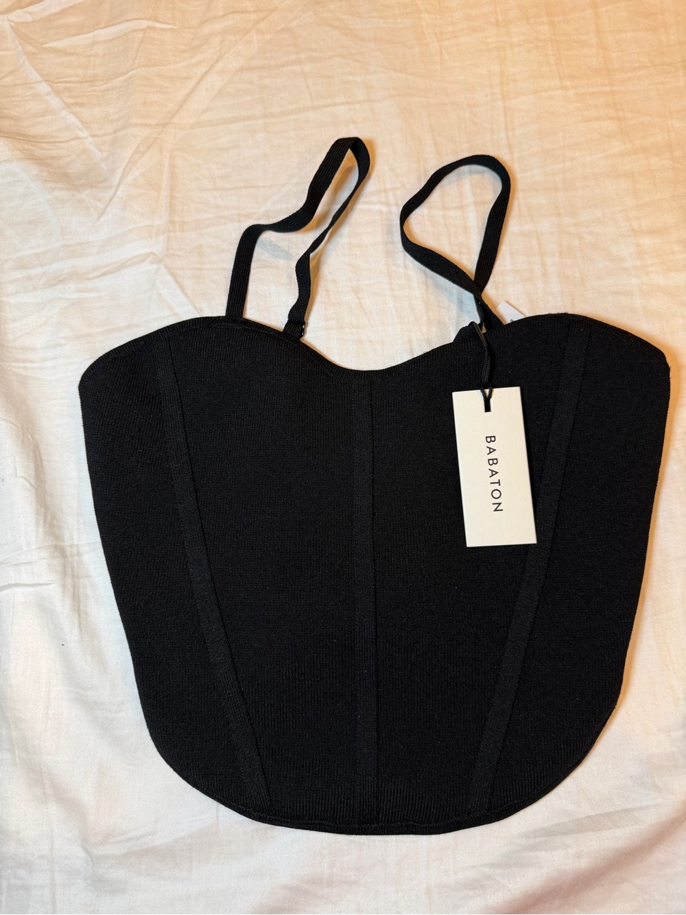 Babaton Franklin Sculpt Knit Top – Black – Size XS